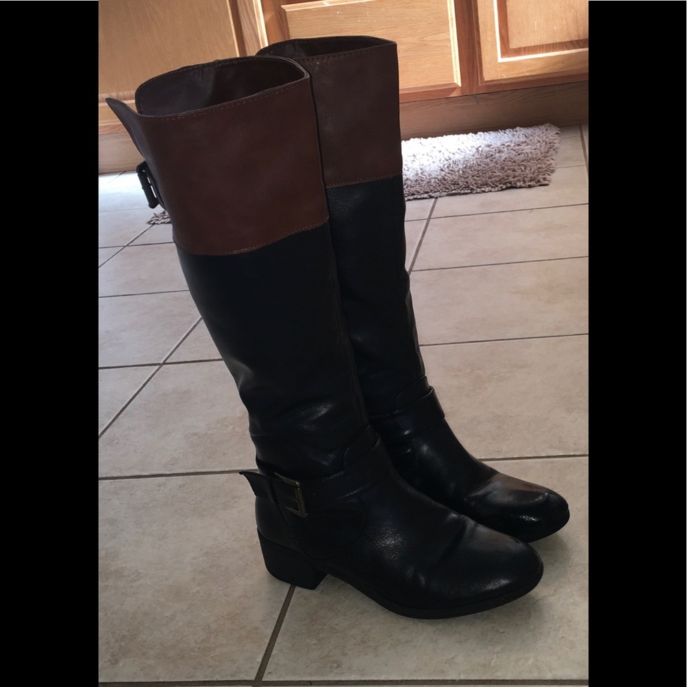 Rampage Black and Brown Riding Boots